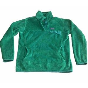 Patagonia Women's Polartec Green Fleece 1/4 Re-Tool Snap Pullover Jacket Size XL